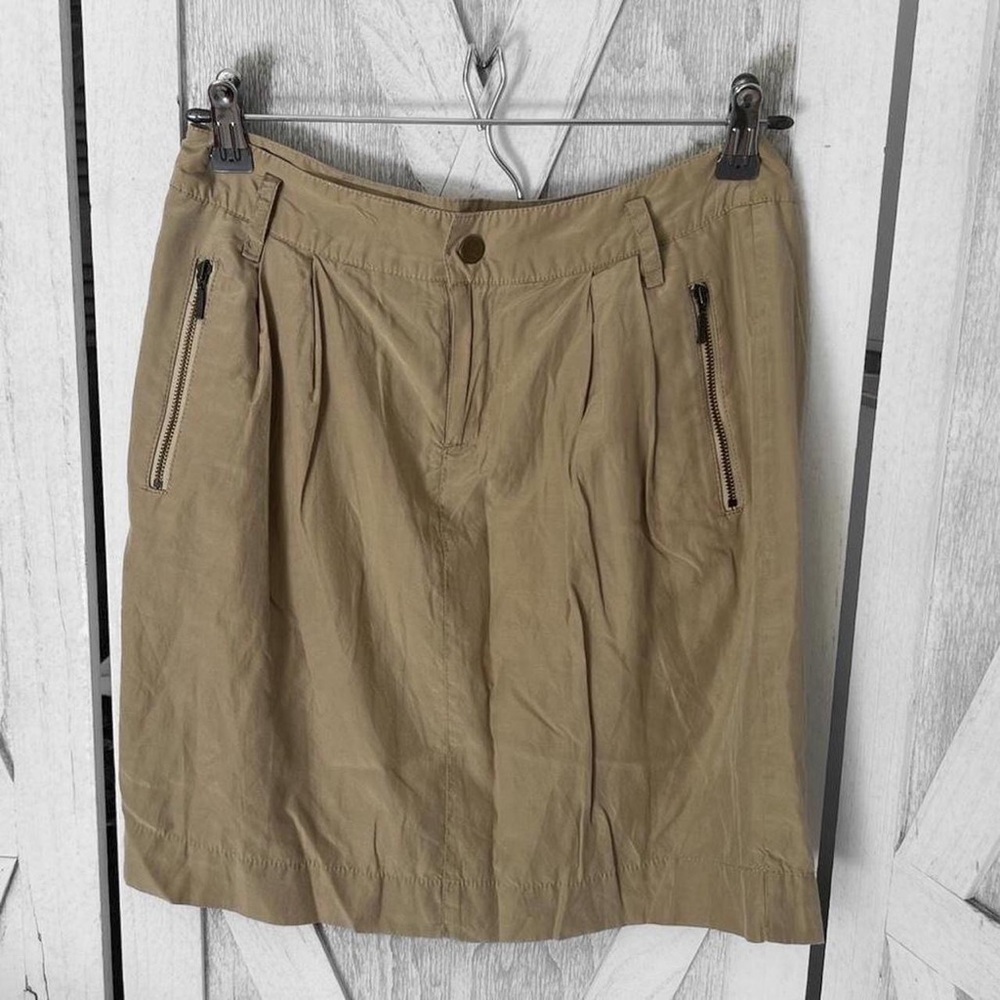 Y2k vintage Banana Republic | XS silk khaki utility mini skirt